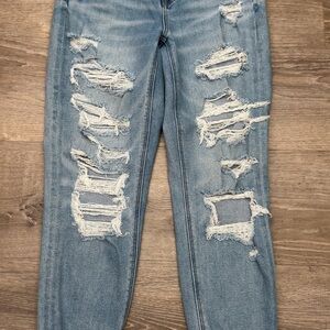 American Eagle Outfitters Light Blue Ripped Skinny Jeans